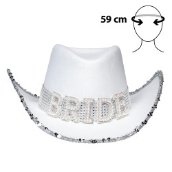 Kovbojský biely klobúk Nevesta